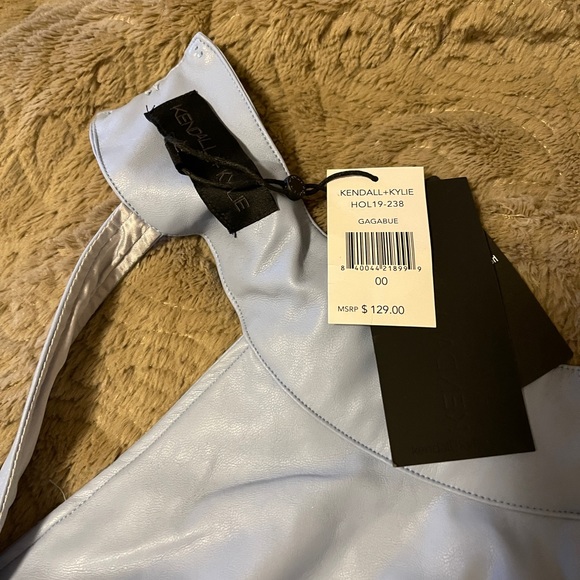 KENDALL + KYLIE Ruching Neck Backless Dress in Baby - Picture 4 of 5